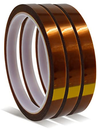 Nastro in poliimmide ad alta temperatura, 10 mm x 33 m, nastro resistente al trasferimento di calore, nastro termico per saldatura di circuiti protettivi, CPU, PCB, spessore 2 mm (3 rotoli)