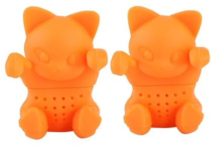 2 Stücke Tee Steeper Niedlich, Silikon Katze Teesieb Lustige Tierform Silikon Teefilter Diffusor Teesieb Steeper für losen Tee