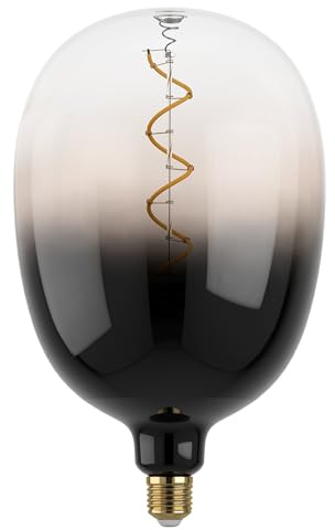 EGLO XXL E27 Lampe dimmbar, Spiral LED Retro Glühbirne Big Size | extra-großes Vintage Deko Leuchtmittel in Grau und Schwarz, 4 Watt, 85 Lumen, warmweiß, 1800 K, L 29,5 cm