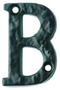 Numeri e lettere per civici in ferro con fori di colore nero opaco dimensione 7,5 cm o 75 mm (B)