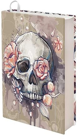 Kuiaobaty Schutzhülle für Notebooks, Totenkopf-Design, Blumenmuster, Stoff, Gothic-Totenkopf-Design