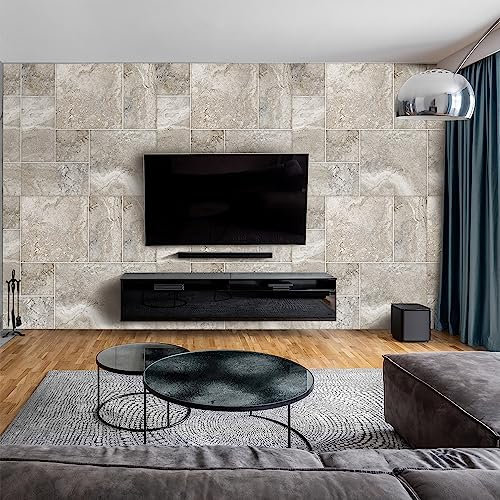 dedeco Wohnzimmerrückwand TV-Wand Wandpaneel Wohnrückwand Rückwand Tapetenersatz, Motiv: Stein V5, 300 x 150 cm, Nano-Protect: hochglanz, wasserfest, robust, als Wandverkleidung aus Hartschaum PVC