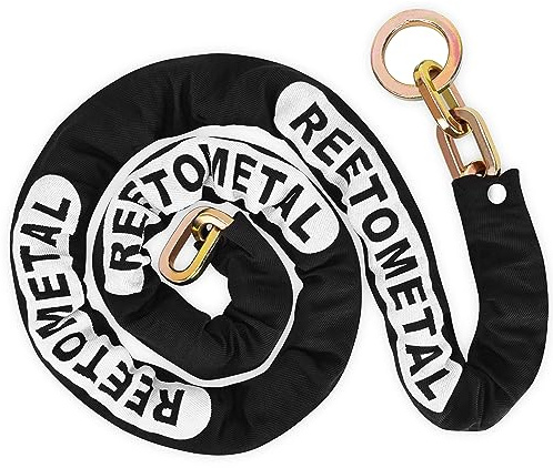 REETOMETAL Heavy Duty Security Chain, 6 Foot x 3/8 Thick Hardened Steel Cut Proof Anti-Theft Lock Chain for Motorcycles, Bicycles, ATVs, Trailers, Containers