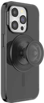 PopSockets iPhone 15 Pro Hülle mit rundem Telefongriff kompatibel mit MagSafe, Handyhülle für iPhone 15 Pro, kabellos aufladbar - Aura
