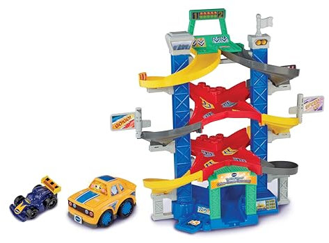 VTech Toot-Toot Drivers Criss-Cross Raceway, Toy Car Playset with 2 Vehicles Included, 3 Exciting Crash Zones, Songs & Fun Phrases, Interactive Toddler Toy 12 Months, 2, 3, 4 +, English Version