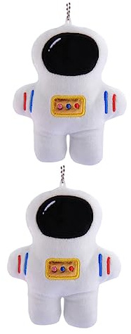 KOMBIUDA 2St Plüsch-Anhänger Astronauten-Hängepuppen Handtaschen-Schlüsselanhänger Plüsch-Astronaut Plüschtier bündiger Astronaut Taschenanhänger Geschenkbox Baby schmücken Stoff Weiß