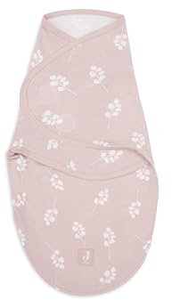 Jollein Pucksack Baby 0-3 Monate - Twig, Wild Rose - 100% Baumwolle - 0.5 Tog - Sommerschlafsack Neugeborene - Swaddle