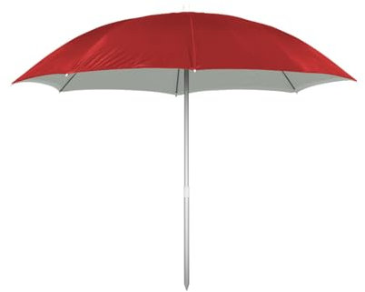 BIANCHERIAWEB Ombrellone Spiaggia Mare Portatile Palo Reclinabile Tinta Unita Modello Puffy Ombrellone Rosso