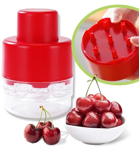 Outil dénoyauteur de cerises 7 en 1 - Portable - Sans poignée - Pour cuisine, pique-nique