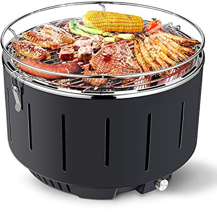 GaRcan Gril à Charbon Portable, Barbecue au Charbon de Bois et fumoir avec Conception Polyvalente, contrôle de la Chaleur Librement et Chauffage Rapide, réduction de la fumée, pour Le cam