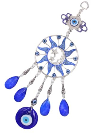 RORPOIR Adorno de Pared con Diseño de Ojo Malvado Azul de Metal, Ligero y Fácil de Colgar, Adecuado para Ambientación de Cafeterías y Habitaciones Elegantes