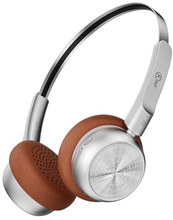 iKF - R1 Casque rétro Bluetooth 5.4 Hi-Fi Son EQ personnalisé via application 60 heures de lecture Ajustement confortable Connexion multipoint Casque vintage léger (marron)