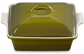 Le Creuset - Cazuela cuadrada poco profunda (22,9 cm), color verde oliva