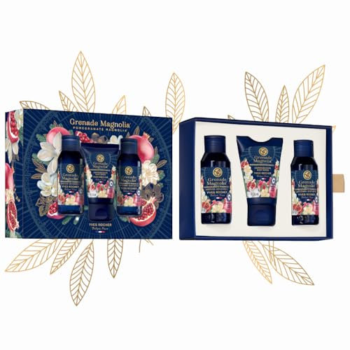 Yves Rocher - LIMITED EDITION - Grenade Magnolia - Duschgel, Peeling & Bodylotion - Intensiv pflegendes Körperpflegeset mit einem fruchtig-süßen Duft - 30 + 50 + 30 ml