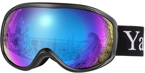 Yafaca Gafas de Esquí Anti Niebla para Hombres y Mujeres Protección UV Compatible con Casco para Esquiar Snowboard Deportes de Invierno Esférica Lentes