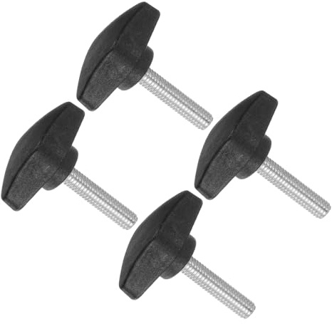 CoCud Perillas Ala En T Tornillo Mariposa Roscado Macho M6 X 30mm Tornillo Sujeción En T Plástico Pomo Mano Con Roscado (Aplicaciones: tornos maquinaria) 4pcs