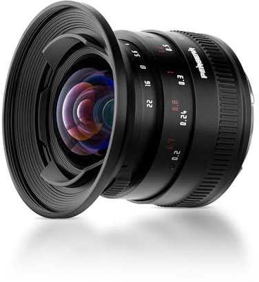 PERGEAR APS-C 12 mm F2 II Objetivo gran angular con enfoque manual, compatible con cámaras E-Mount