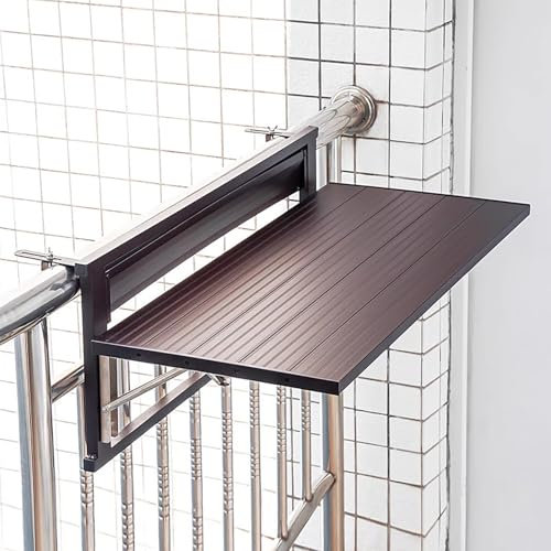 Klappbarer Balkontisch aus Aluminiumlegierung für den Außenbereich, tragbar, wandmontiert, Decktisch für Geländer, mit 3,4 x 7 cm Dicke (90 x 43,3 cm)