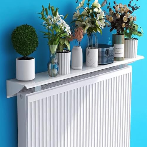 Aluminum Radiator Cover 7.9in Wide Floating Shelf for Storage Heater No Drill Installation Supports up to 20kg Adjustable Length 19.7 66.8in