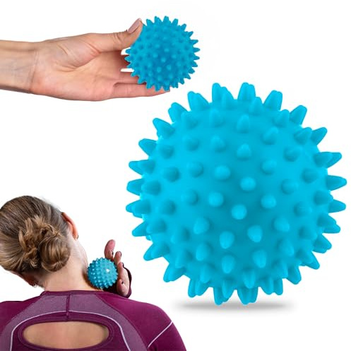 Neo-Sport Igelball Massageball Faszienball Noppenball Selbstmassage Ball Mit Noppen Massage 7,5 cm Hart Wasserdicht Pflegeleicht Verformungsbeständig Füße Rücken Nacken Stressabbau Entspannung Blau