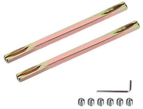 PARFCO Perni Quadrati in Ferro per Maniglie, 2 Pezzi Perni Quadrati in Ferro da 8 mm, 8 x 8 x 150 mm Mandrino Ricambio per Maniglie Porte, con Viti e Maniglie, per Maggior Parte Maniglie Porte