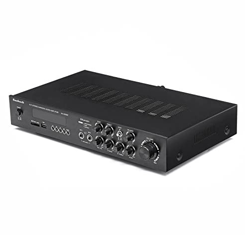 Amplificador Hi-Fi Bluetooth 5 canales estéreo digital amplificador de audio FM USB, amplificador estéreo duradero de alta calidad para cine en casa, fiestas de karaoke, bares, reuniones