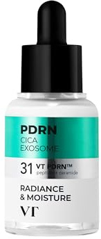 VT COSMETICS PDRN Cica Exosome Ampoule, Firming Serum with Peptide & Ceramide for Anti-Aging, Wrinkle Care, Plumping, Hydration & Radiant Glow, For All Skin Types, Korean Skincare (1.01 fl. oz.)