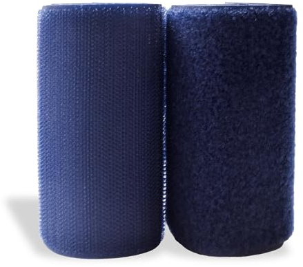 Navy Hook and Loop Tape 4 inch Wide Non-Adhesive 1 Yard Length Sew On Nylon Fabric Fastener Tape Strong Grip Roll Ideal for Military Gear Uniform Clothes Bags Shoes Pants DIY Projects Crafts