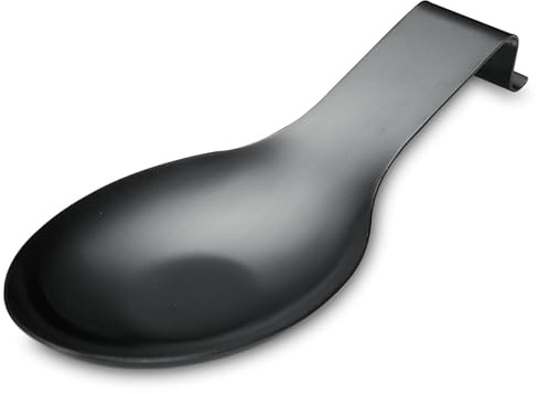 Poggia Cucchiaio Nero Opaco, Porta Cucchiaio In Acciaio Inossidabile Per Piano Cottura, Porta Utensili Da Cucina Per Mestoli, Pinze, Spatola, Lavabile In (1PC-9.5 Pollici) ﻿