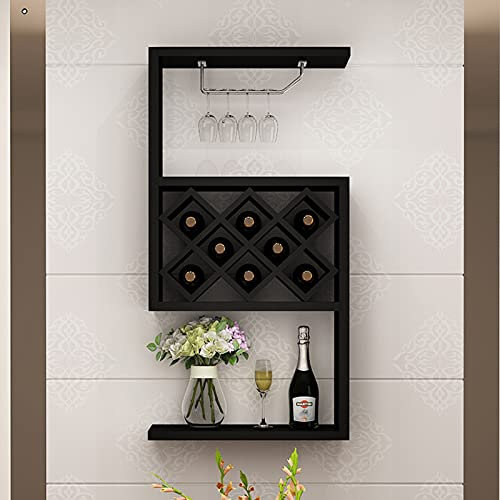 GLMGBP Weinregale aus Holz im europäischen Stil, kleines Wand-Weinregal für Wohnungen, an der Wand montierter Weinschrank, kreatives hängendes Bücherregal/Lagerregal für Esszimmer und Wohnzimmer zu