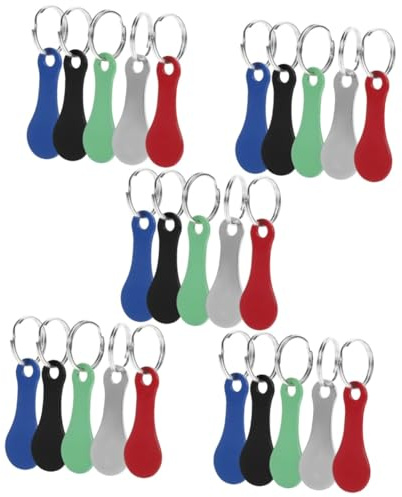 OSALADI Porte-Clés Jeton De Chariot Métallique Coloré 5 Pièces Avec Cle Pour Chariot De Courses Compact Facile À Transporter Accessoire Pratique Pour Supermarché