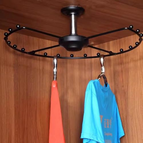 Bastone Armadio Appendiabiti Asta Girevole Rotonda in Metallo per Armadio, Supporto per Asta Appendiabiti Sostitutiva per Armadi, Gruccia Robusta per Abiti e Cappotti, Organizer Salvaspazio per Armadi