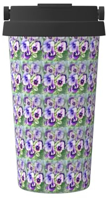 ENGhjes Pansy Perfection Printing Casual Travel Coffee Mug for Hot Cold Coffee Stainless Steel Tumbler for Home Office Travel