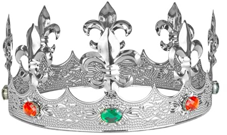 W WIDMANN MILANO Party Fashion - Couronne avec fleur de lys en métal, accessoire de costume pour roi et reine, carnaval