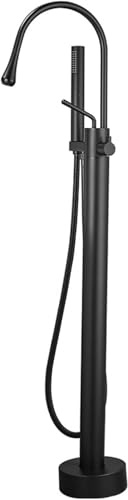 Rubinetti Doccia con Miscelatore Doccia Miscelatore Doccia Monocomando per Vasca da Bagno Monocomando Nero Rubinetto per Vasca da Bagno Autoportante, Black