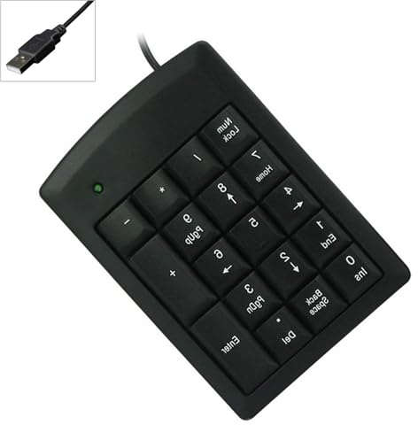 ZYMIADOU Tastiera numerica portatile 18 Silenti Digitazione USB PS2s Interfacce Per Il Computer Portatile Contabilità Cassiere Lavoro Portatile