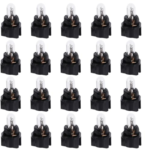 20st T5 Halogenlampor Instrumentbräda, 12V 1,5W Instrumentbelysning för Bilens Interiör Kompatibla med T5-Sockel Universella Reservlampor för Instrumentpanelen