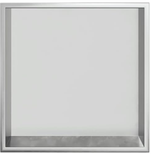 Generic Infälld Vägghylla, Inbäddad Flytande Nischhylla, Väggmonterad Förvaringsorganisator för Badrum, Kök och Vardagsrum (Silver)