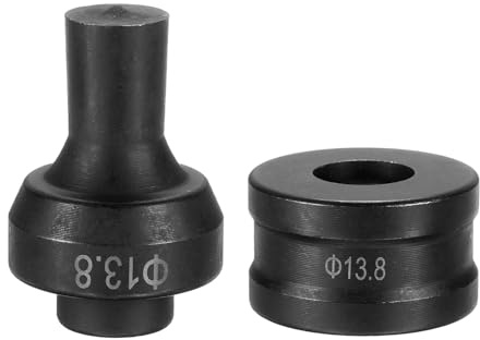 QUARKZMAN Matriz Hidráulica Para Perforar Agujeros 13.8mm Acero 40Cr Negro | Kit De Perforación Eléctrica Para Máquina De Perforación Eléctrica CH-60, Agujero Redondo
