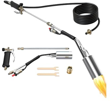 Bosiyrggrl Désherbeur Thermique, Chalumeau à Propane, Brûleur à Désherber, Flammes pour le Désherbage, le Déneigement et le Déblaiement des Toitures en Asphalte