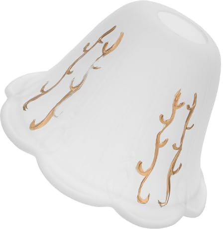 Luxshiny European Style Glass Pendant Lamp Shade, Replacement Lampshade with Floral Edge Design, Ceiling Light Cover for Home Lighting Fixtures