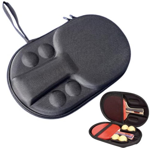 Dilizhilimei Tischtennisschläger Hülle, 1Pcs Hülle Tischtennisschläger Eva-Verbundwerkstoff Tischtennisschläger Hardcase Doppelschutz,Tasche für Ping Pong Schläger 2 Schläger und 4 Bälle(Nur Tasche)