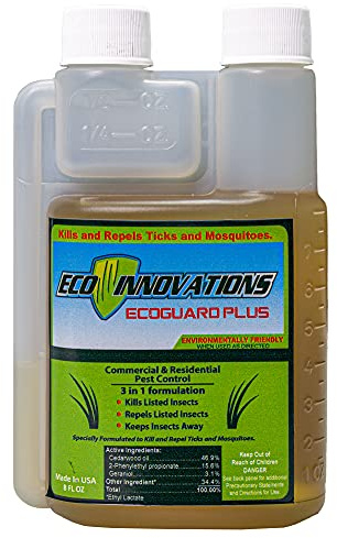 EcoGuard Plus Mosquito Spray for Yard, Gentle but Effective Outdoor Insect Control, Kills Ticks on Contact, Natural Essential Oils, 8 OZ