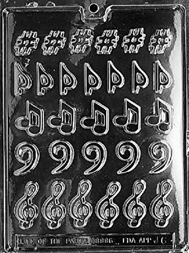 Grandmama's Goodies J006 Music Chocolate Candy Soap Mold with Exclusive Molding Instructions