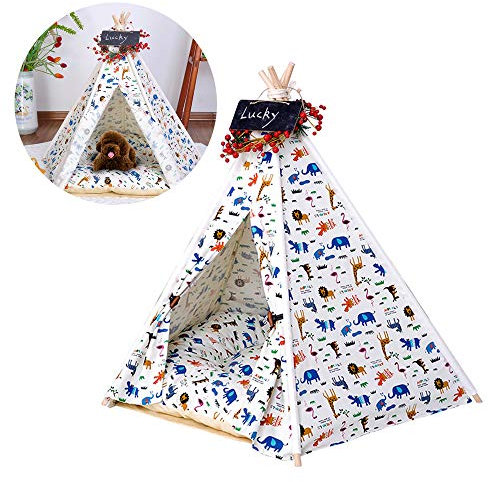 Haustier-Tipi für Hunde und Katzen, tragbar, mit Kissen, klein