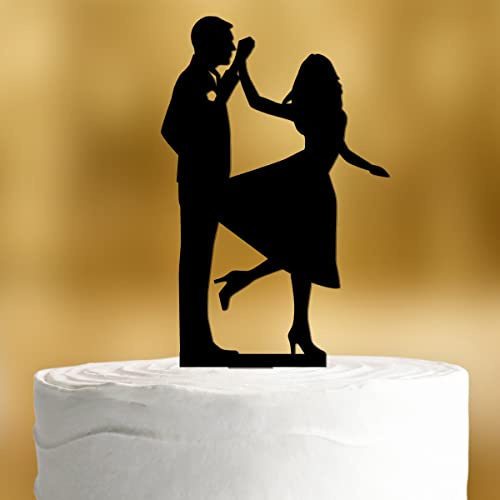 Cake Topper Tanz [tanzendes Paar] - Acryl deko schwarz Hochzeit deko Hochzeitstorte Kuchendeko Tortendekoration Verlobung Tortenstecker Tortendeko Wedding cake