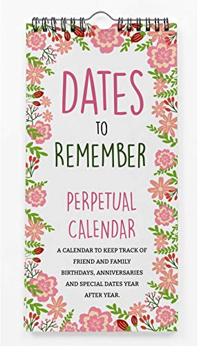 Inkdotpot Floral Calendario Perpetuo Cumpleaños Colgar En La Pared Aniversario Evento Especial Recordatorio Calendario Libro Diario Estacionario Colgar En La Pared De Tarjetas De Regalo De Cumpleaños