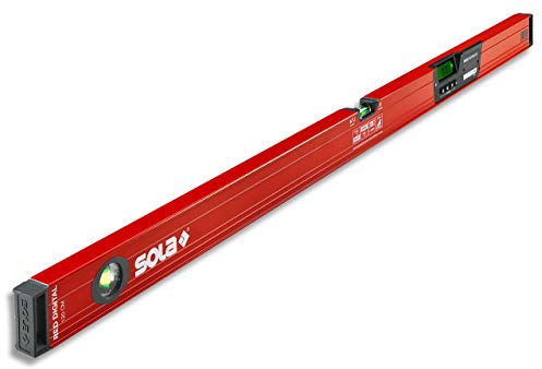 SOLA - RED 120 Digitale Wasserwaage mit Bluetooth - Digitale Wasserwaage mit LCD - Fernbedienung per Smartphone und App - Digitaler Neigungsmesser - IP65