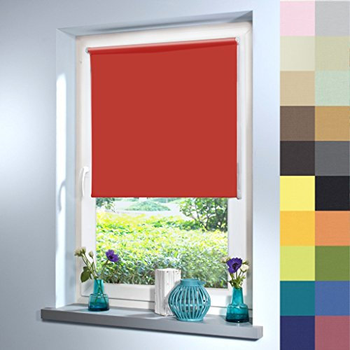 Sun World Tageslicht Rollo nach Maß, Blickdicht, hochqualitative Wertarbeit, alle Größen, Rollo nach Maß, für Fenster & Türen, Klemmfix ohne Bohren (180cm Höhe x 110cm Breite/Beere)
