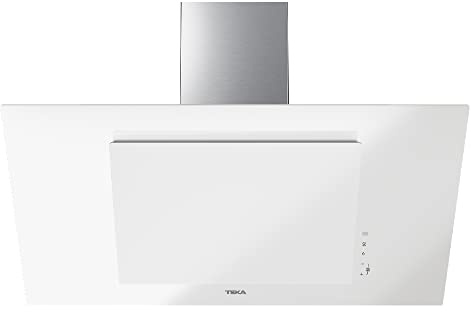 TEKA Campana Extractora Vertical 90 cm con Motor EcoPower - 3+1 Velocidades - Función Fresh Air - Sistema de Aspiración Dual - Control Táctil - Iluminación LEDs - Color Blanco - DVT 98660 TBS
